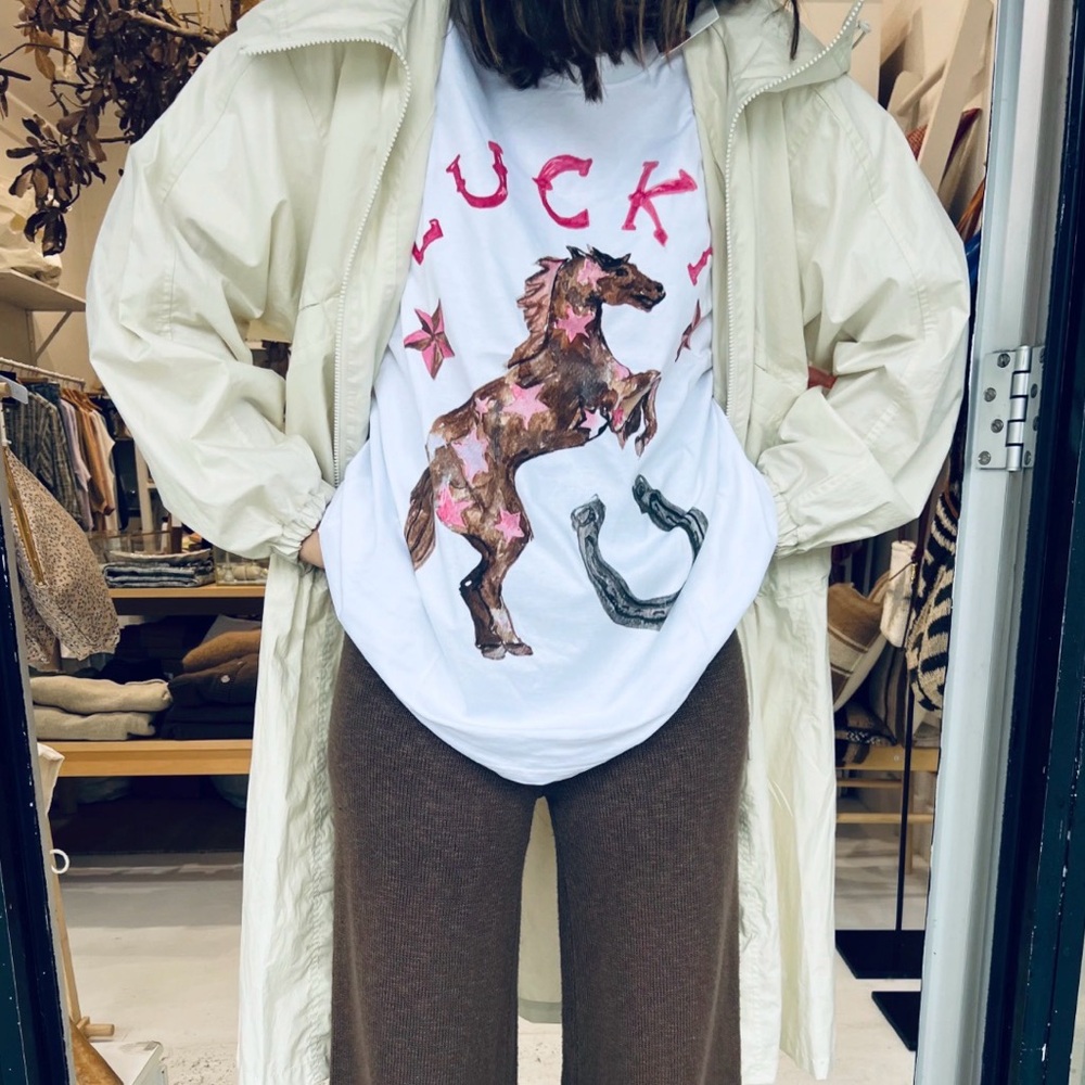 Lucky Horse Graphic Tee in White